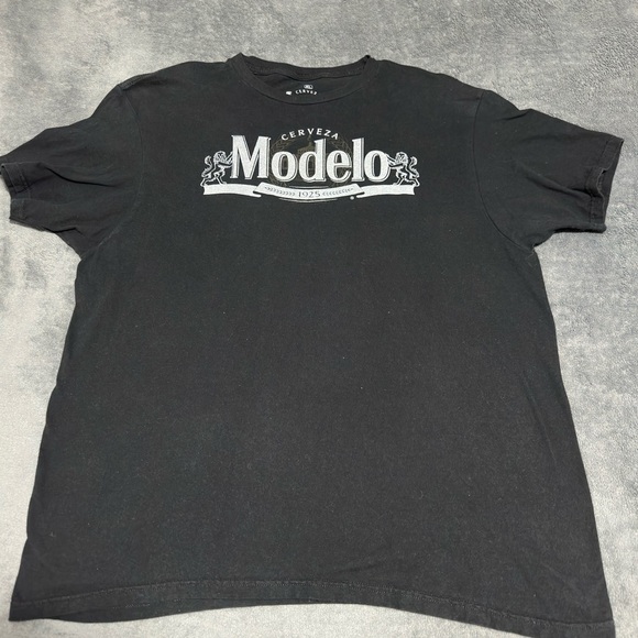 ModelCo Black Short Sleeve Tee with Bold Logo - Picture 1 of 2